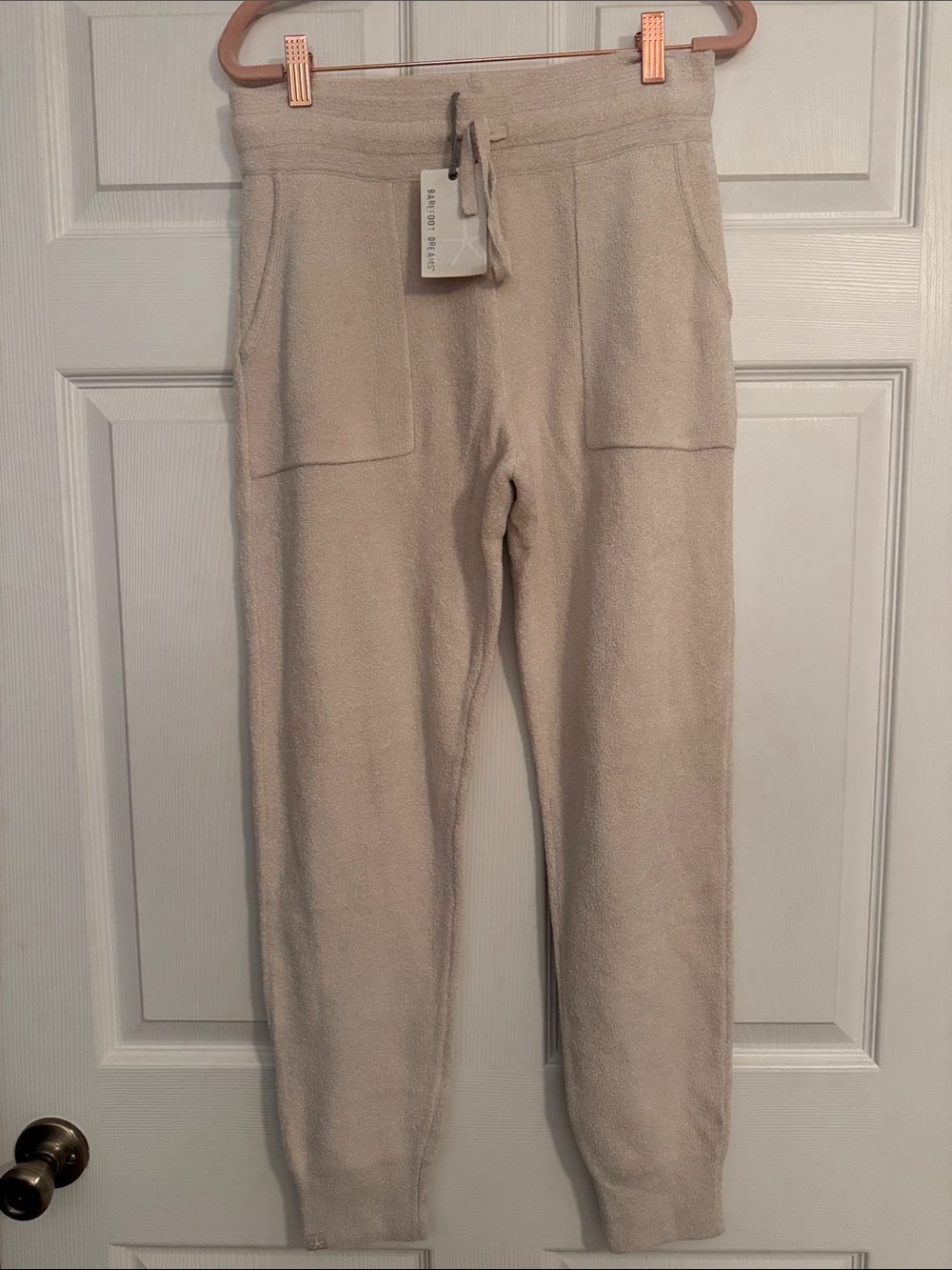 Barefoot Dreams Cream Plush Fleece Joggers